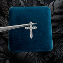Diamond Cross Pendant In 14k White Gold