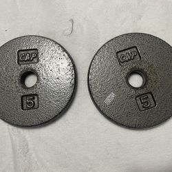 weight plates pair  5 Pounds, 1 inch