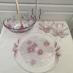 Mikasa Floral Rosella Roses Large Platter Basket Candy Dish