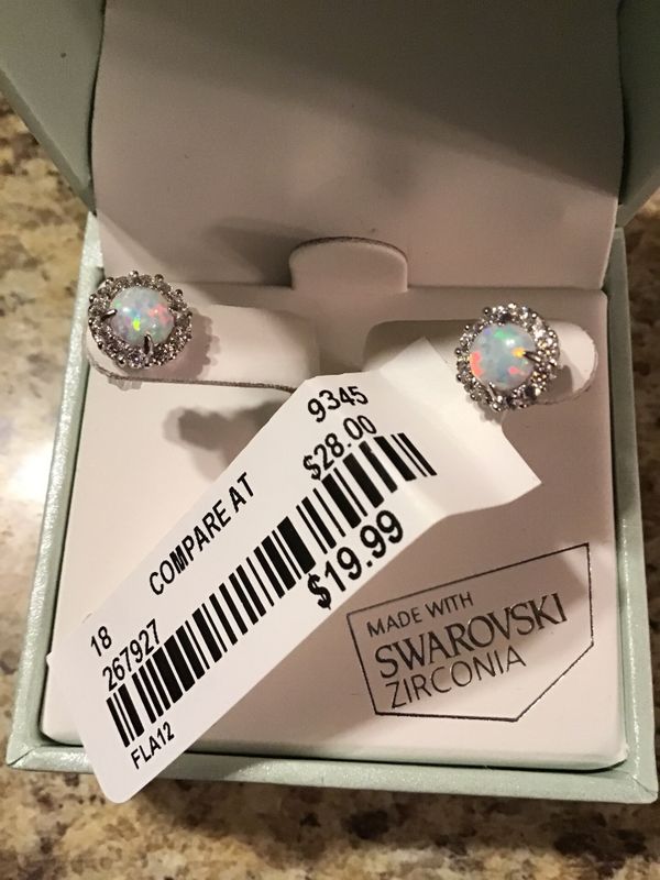 By Kiera Couture Sterling Silver Opals With Swarovski Zirconia For By Kiera Couture Sterling Silver Opals With Swarovski Zirconia For In Virginia Beach Va Offerup