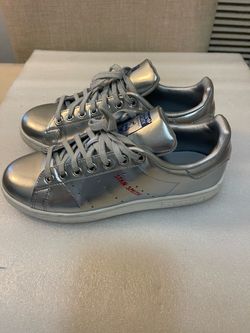Adidas Originals Stan Smith J "Silver Metallic" Sneakers FW8062 Size US 5.5