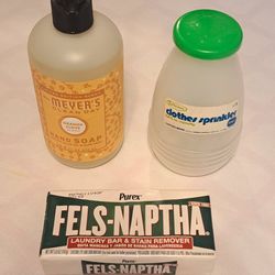 Cleaning Bundle Hand Soap Fels Naptha Laundry Bar Stain Remover Lustro-Ware Clothes Sprinkler