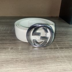 White Gucci Belt