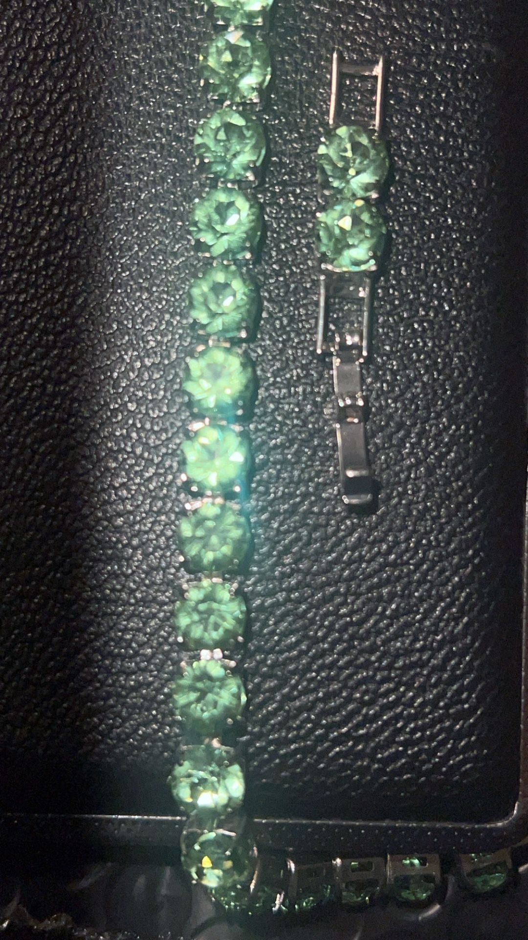6mm Green/925 Silver CZ Diamond Bracelet 7.09 Inches