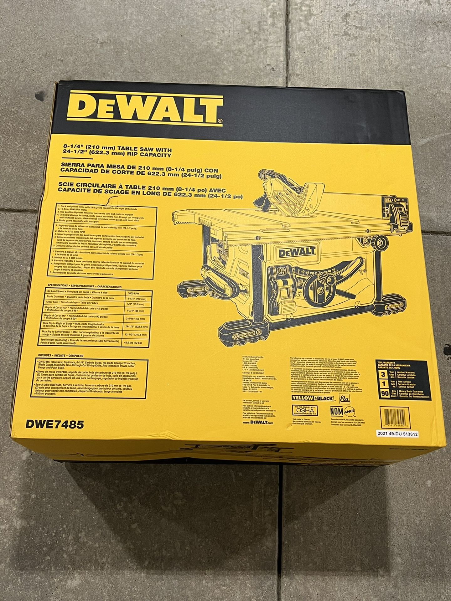 Dewalt Table Saw New Nueva