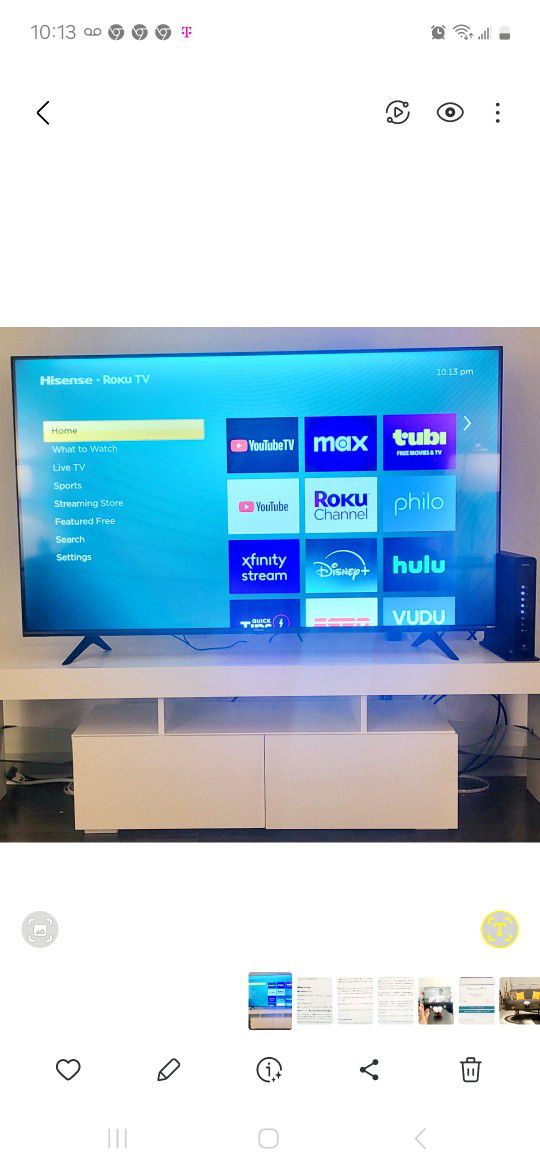 For Sale 65' Smart TV~Built In Roku