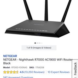 Netgear Nighthawk R7000 AC1900 Wifi Router Basically New