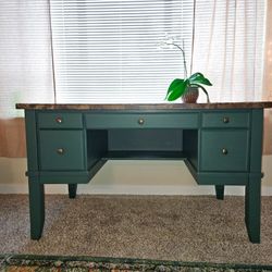 Dark Green Marble Top Desk OBO