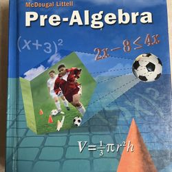 Excellent Condition Pre-Algebra Book