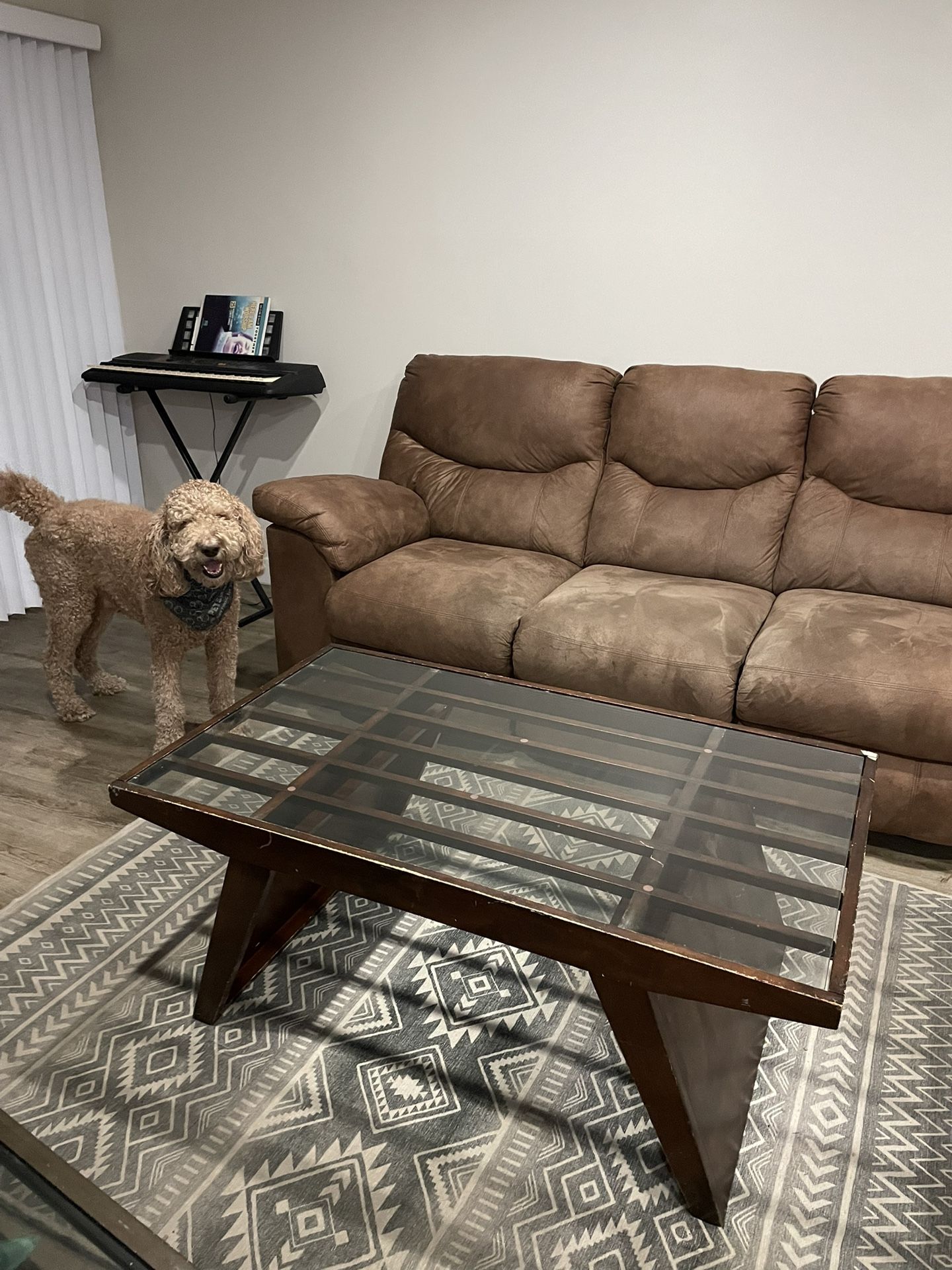 Glass Top / Wood Coffee Table