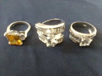 3 REAL LADIES 925 SILVER RINGS