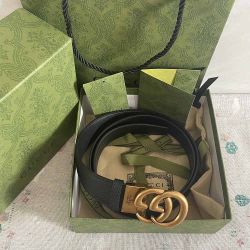 Gucci Black Buckle GG Marmont Belt