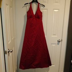 David's bridal red dress with scarf size 8