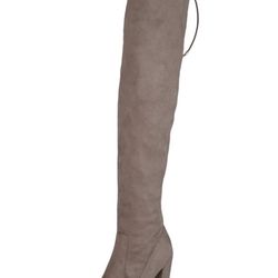 Journee Collection Womens Size 9 Regular and Wide-Calf Faux Suede Over-The-Knee Boots