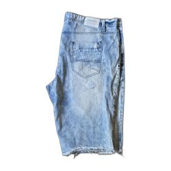Southpole Jorts Denim Shorts Light Blue Acid Wash Distressed Ripped Y2K Sz 46