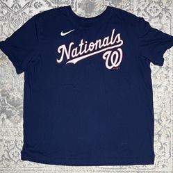 Nike Washington Nationals Baseball T Shirt Men's Size L Blue   