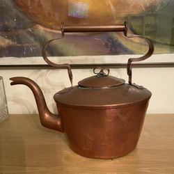 French Vintage Rustic Copper Kettle