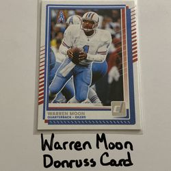 Warren Moon Houston Oilers Hall of Fame QB Donruss Card. 