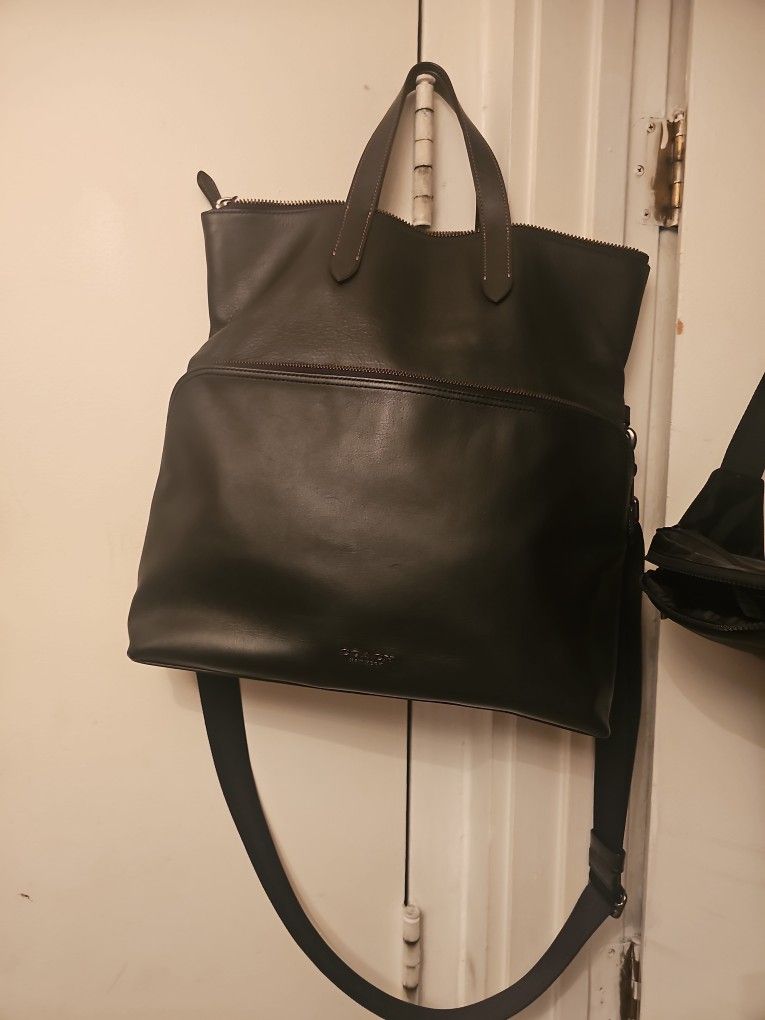 in Mint Con,unisex Foldover Coach Bag Leather