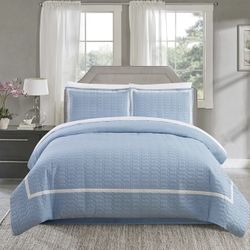 Chic Home Faige 2 Piece Duvet Cover Set Hotel Collection Two Tone Banded Print Z