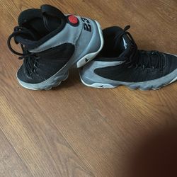 Kids Boys Shoes Air Jordan 9 Particle Grey Black