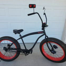 Sikk Bicycle Co. Customized Rat Rod Fat Tire Beach Cruiser 
