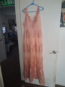 Peach lace and flower Dress XXL  NWT
