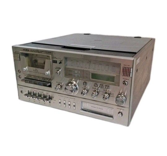 YORX Model M2681 Stereo Cassette 8 Track Turntable Receiver Tested Read