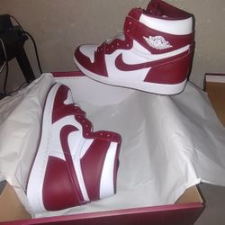 Jordan 1 High Og White/Team Red Size 14 New In Box