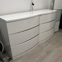 White Dresser-Chest Of 6 Drawers