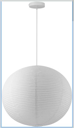 Large Rice Paper Pendant Light Kit, 20in White Globe Paper Lantern Lights, E26 Base, Japanese Hanging Lantern Lamp Japandi Chandelier for @B8-828