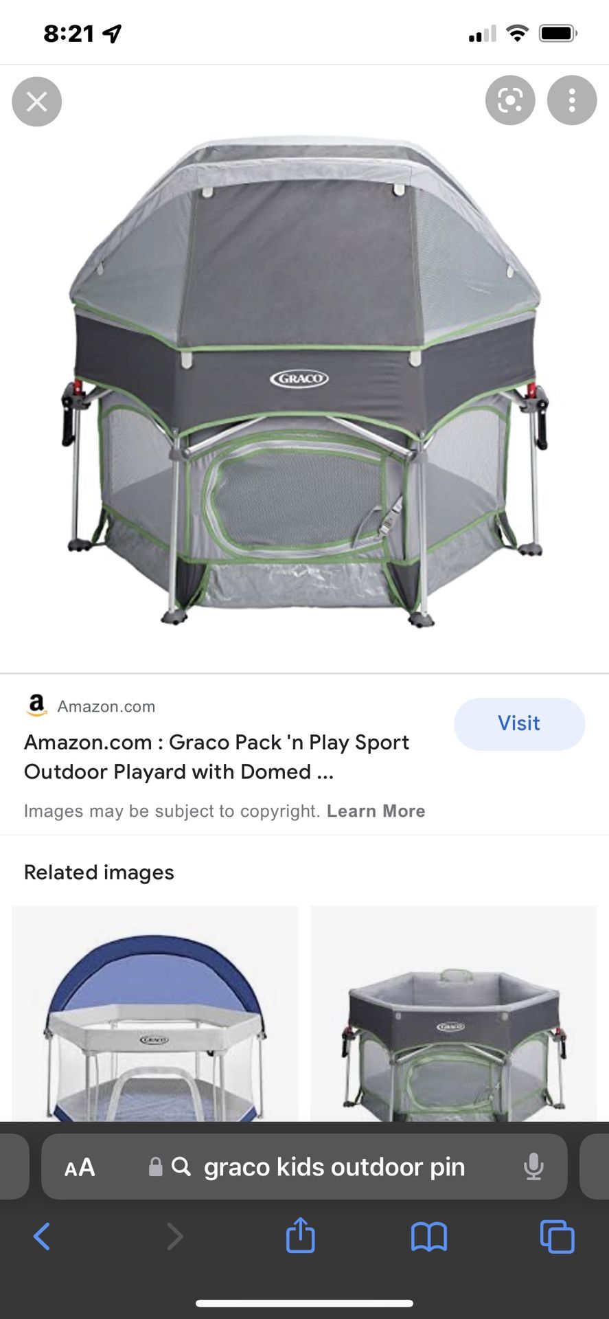 Graco Outdoor Baby Play Pin Pack N Play Shade 