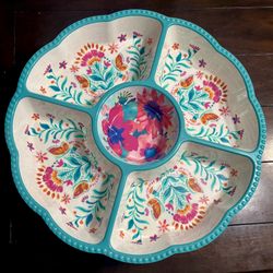 6pk Of Colorful Chip & Dip Serving Platter