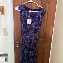 Dress. Anne Klein Size 14 Light Blue/ Dark Blue 