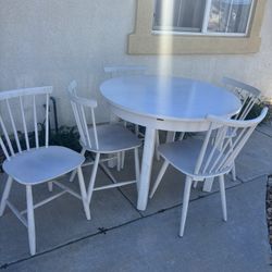 Vintage MCM European Dining Set - 5 Spindle Chairs & Round Table - DIY Project