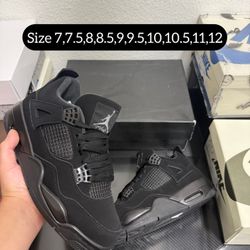 Nike Air jordan 4 retro Black Cat  Size 7,7.5,8,8.5,9,9.5,10,10.5,11,12 