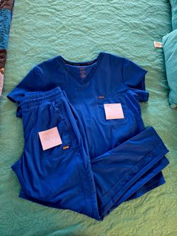 Royal Blue Scrub Top & bottom