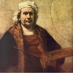 SELF-PORTRAIT, 1663 REMBRANDT Original Vintage Fine Art 1950’s Print USA Printed Antique Dutch Golden Age Portrait Painter Collectible