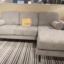 Hazela Charcoal Reversible Sofa Chaise, Seccional, Couch, Sectional// Delivery Available 