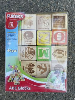 40 piece wood ABC block set