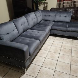 Beautiful Velvet L Sectional