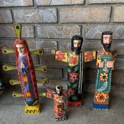 Guatemalan Hand Carved Wooden Statues