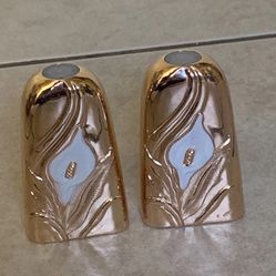 Gold Floral Salt & Pepper Shakers