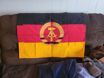 Original East German (DDR) State Flag – Stitched Patch, Heavy Cotton (32"x23")
