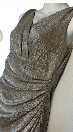 gold dress code Zapakasa Women Sparkly Gold Metallic Pleated Long Formal Dress V-Neck  A-Line Ankle Length Holiday Party Dress