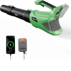 WORKPROX Leaf Blower Cordless, 20V Electric Blower with 4.0Ah Type-C Charging Battery, 89.5MPH 500CFM, Lightweight Handheld Mini Blowers for Lawn Care