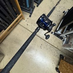 Okuma PCH / Solterra 20 Level Wind Lever Drag. Salt Water Fishing Combo. New Reel. Slightly used Rod. 