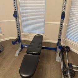 Weight Bench With Bar And Weight Plates 