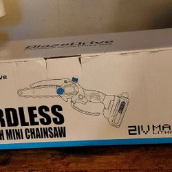 Battery Powered Hand Held Chainsaw.......