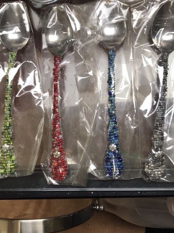 Beaded long stem spoons For Root Beer Floats